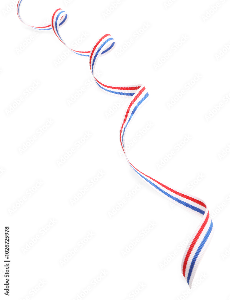 Ribbon in colors of Netherlands flag isolated on white Ribbon in colors of Netherlands flag isolated on white