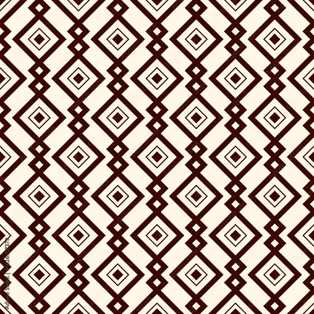 Ethnic, tribal seamless surface pattern. Repeated diamonds and rhombuses motif. Folk background. Folkloric wallpaper. Geometric ornament. Geo digital paper, textile print. Vector art Ethnic, tribal seamless surface pattern. Repeated diamonds and rhombuses motif. Folk background. Folkloric wallpaper. Geometric ornament. Geo digital paper, textile print. Vector art