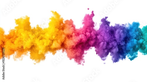 Colorful Powder Explosion on White Background photo