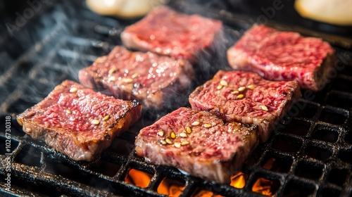 Premium Japanese beef grilled over hot coals for a distinct smokey flavor, coming from cattle raised on pasture.