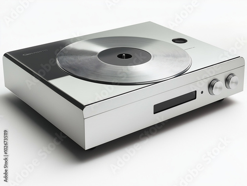 Compact CD Player in Metallic Silver: Sleek, Simple, and Sophisticated