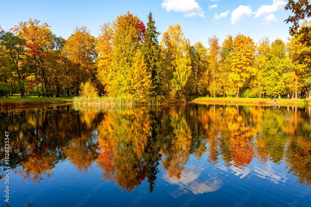 Alexander park in autumn, Pushkin (Tsarskoe Selo), St. Petersburg, Russia Alexander park in autumn, Pushkin (Tsarskoe Selo), St. Petersburg, Russia