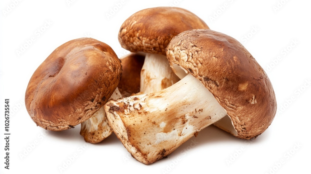 With a white background, plump porcini mushrooms can be readily isolated for your artistic endeavors. With a white background, plump porcini mushrooms can be readily isolated for your artistic endeavors.