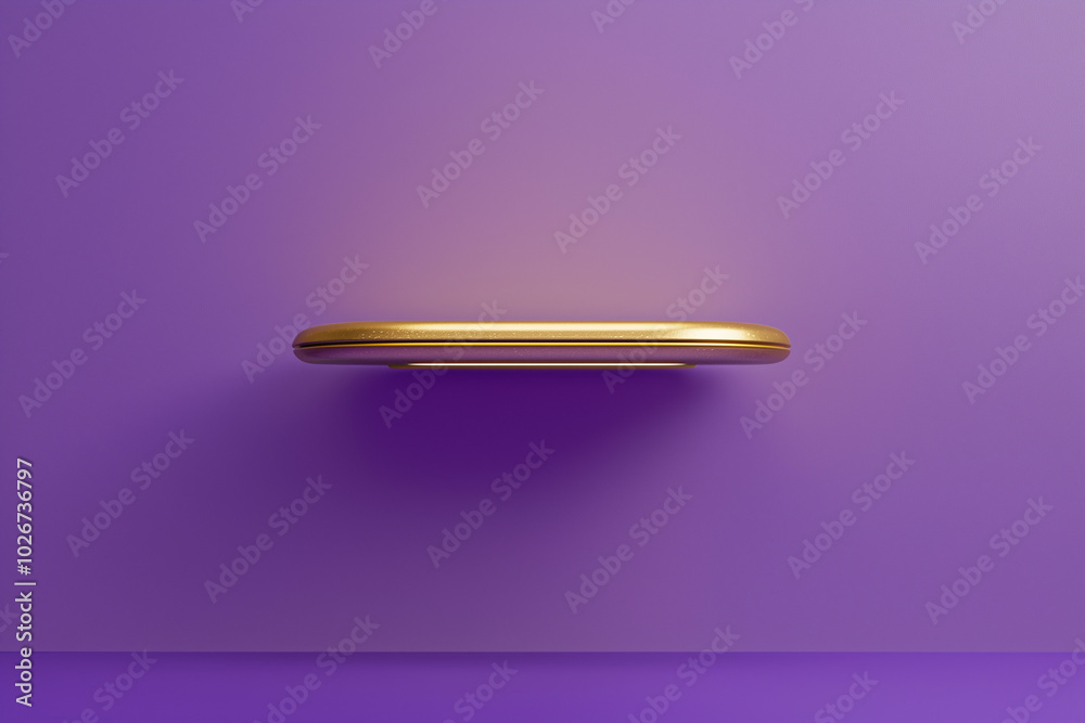 Hoverboard Icon in 2D: Departing Gold on a Violet Hover - Stylish Escape Hoverboard Icon in 2D: Departing Gold on a Violet Hover - Stylish Escape