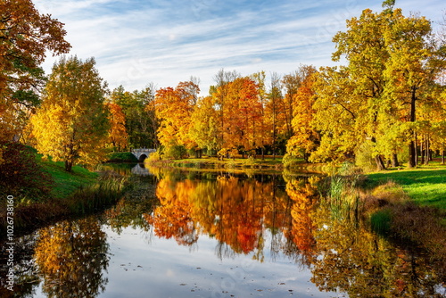 Alexander park in autumn, Pushkin (Tsarskoe Selo), St. Petersburg, Russia