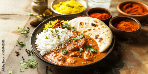 a bowl of food with rice and a plate of food