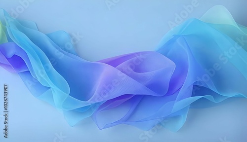 3d_render__abstract_blue_background_with_layers_of_silk_folded_drapery__fashion_wallpaper_with_levitating_cloth