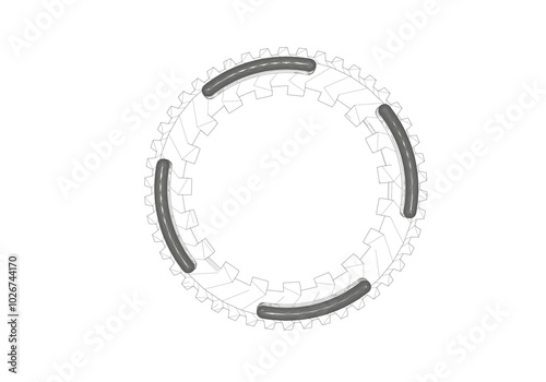 Black cogwheel on white background.