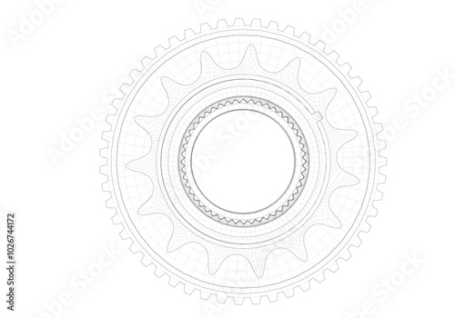 Black cogwheel on white background.