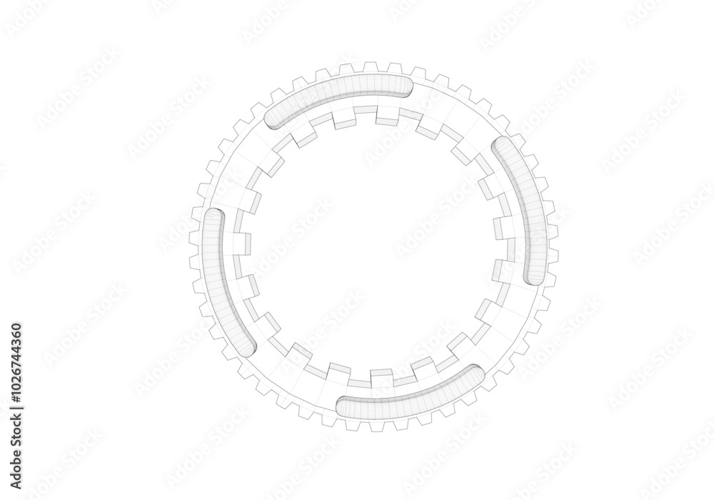Black cogwheel on white background. Black cogwheel on white background.