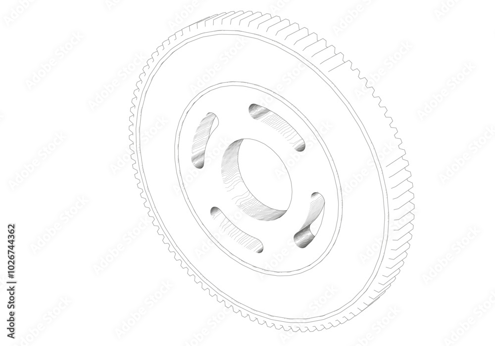Black gear on white background. Black gear on white background.