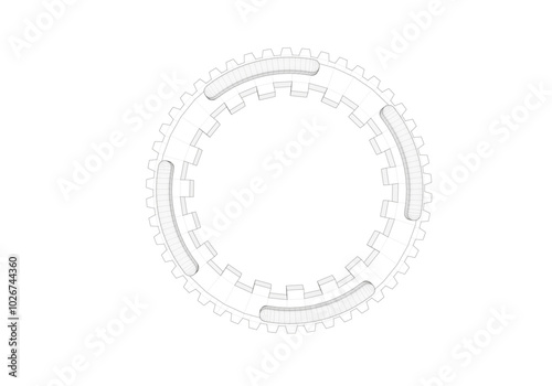 Black cogwheel on white background.
