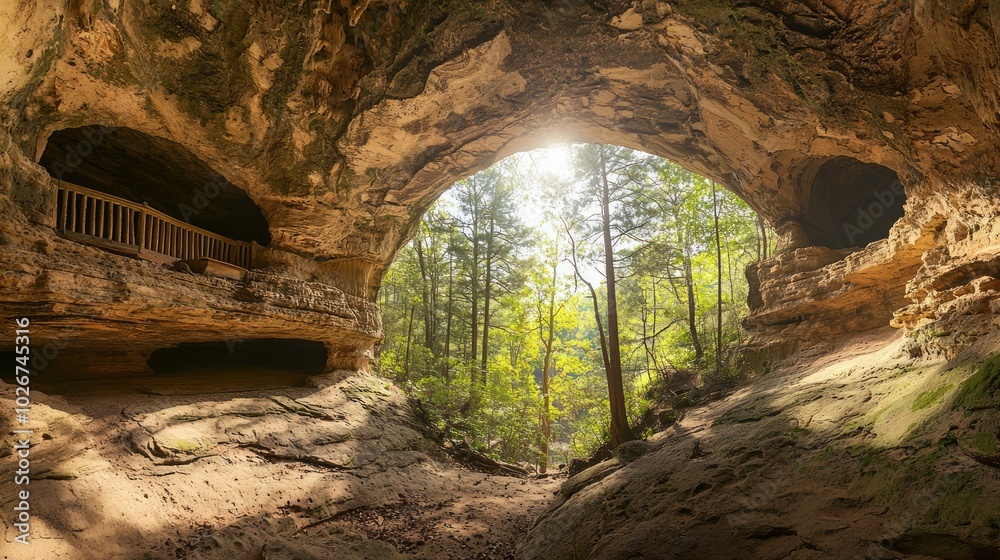 Obraz premium Discover the Enchanting Beauty of Secluded Hidden Caves with Natural Arches and Balconies - Captivating Ultra-Detailed Shot
