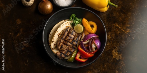 a plate of food with a taco and a bowl of vegetables