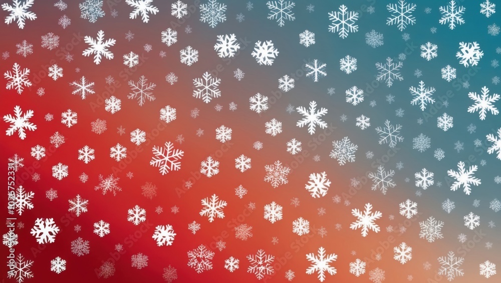 Colorful winter background with falling snowflakes creates a festive atmosphere during the holiday season Colorful winter background with falling snowflakes creates a festive atmosphere during the holiday season