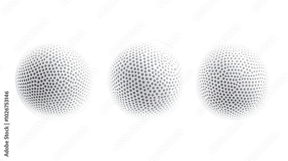 Series of Textured Dot Circles on a White Background Generative AI Series of Textured Dot Circles on a White Background Generative AI