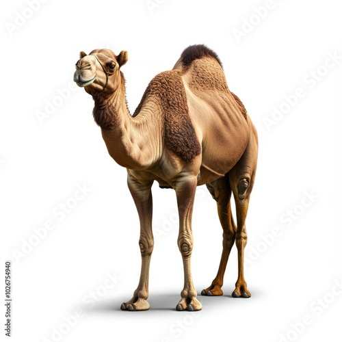 Beautiful arabian camel isolated on white background 