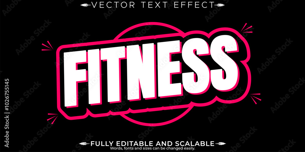 Fototapeta premium Sport text effect, editable stylish and gym text style