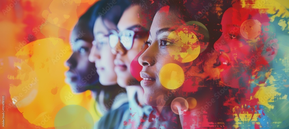 Diverse Women in Unity: Vibrant Conceptual Art for Empowerment and Creativity Diverse Women in Unity: Vibrant Conceptual Art for Empowerment and Creativity