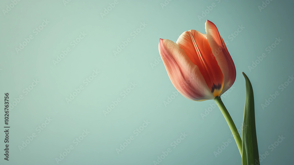 Single tulip on a simple background Single tulip on a simple background