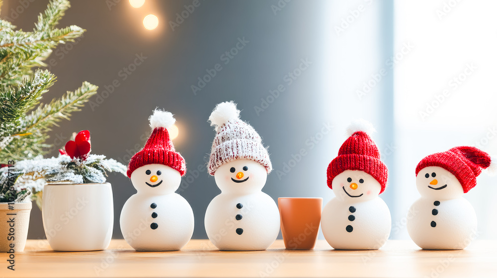 Snowman on the table. Christmas background with copy space. Snowman on the table. Christmas background with copy space.