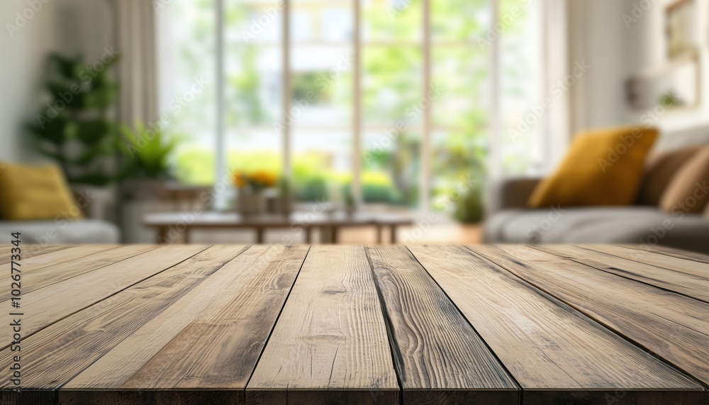 Blurred View Of Scandinavian Living Room Reflected On Empty Wooden Table: A Cozy And Inviting Interior Aesthetic Captured In Detail Blurred View Of Scandinavian Living Room Reflected On Empty Wooden Table: A Cozy And Inviting Interior Aesthetic Captured In Detail