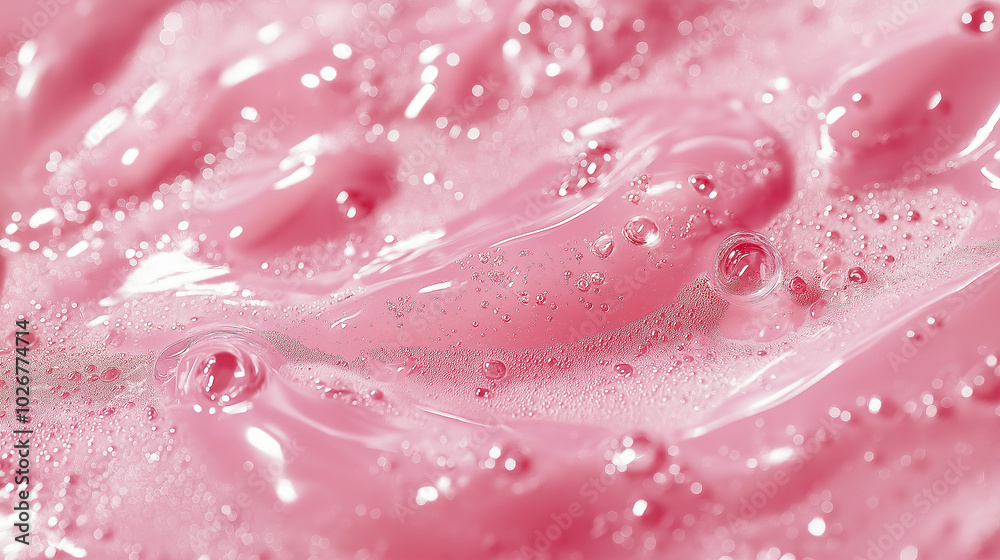 a close-up, top-down view of a pool of pink paint, filling the entire frame with a focus on its glossy surface a close-up, top-down view of a pool of pink paint, filling the entire frame with a focus on its glossy surface