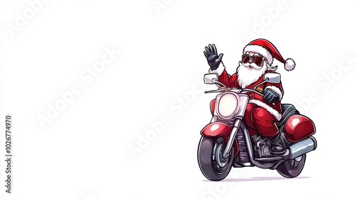 Santa Claus Riding Motorcycle in Festive Spirit