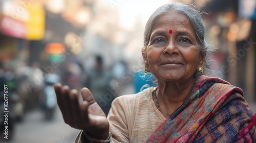 Portrait of an elderly Indian woman 