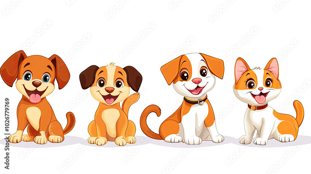 Happy Dogs and a Cat Enjoying Playtime Together Indoors Generative AI Happy Dogs and a Cat Enjoying Playtime Together Indoors Generative AI