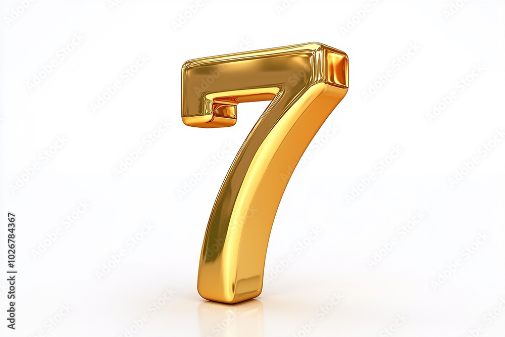 3d gold number 7 isolated on white background 3d gold number 7 isolated on white background