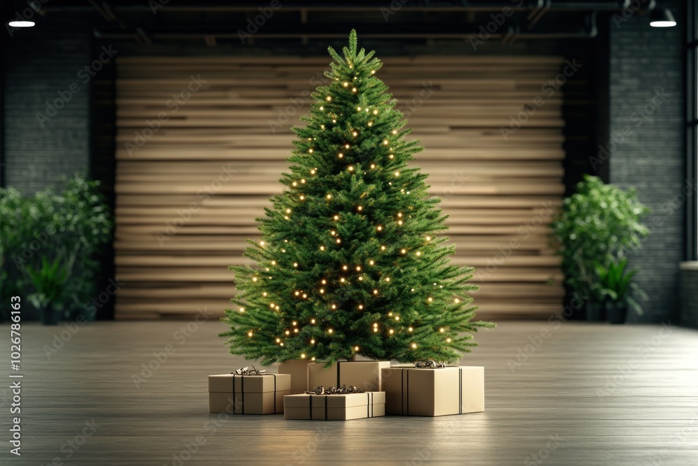 Sparkling Christmas Tree with Presents Underneath, Festive Holiday Decor, Bright Lights, Gift Giving Tradition, Christmas Cheer, Holiday Season, Winter Wonderland, Cozy Christmas Atmosphere, Family Sparkling Christmas Tree with Presents Underneath, Festive Holiday Decor, Bright Lights, Gift Giving Tradition, Christmas Cheer, Holiday Season, Winter Wonderland, Cozy Christmas Atmosphere, Family