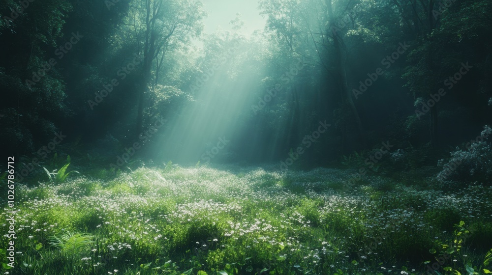 underwater scene with rays of light