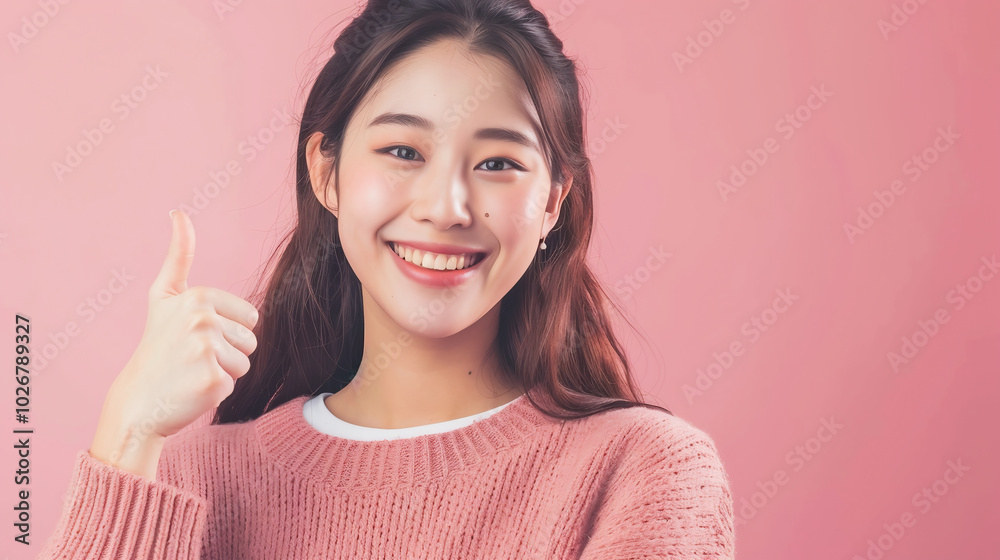 笑顔で親指を立てる女性二Generative AI 笑顔で親指を立てる女性二Generative AI