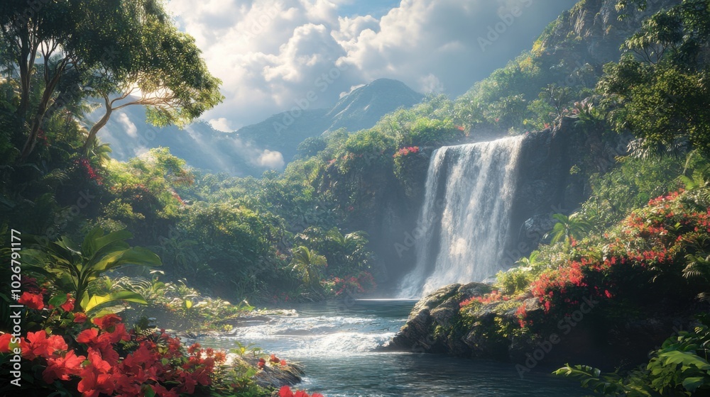 Fototapeta premium waterfall in the forest