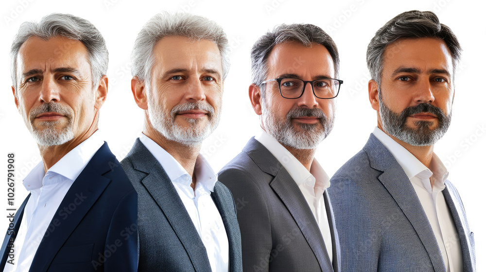 Professional Portraits of Middle-Aged Businessmen in Formal Attire Generative AI Professional Portraits of Middle-Aged Businessmen in Formal Attire Generative AI