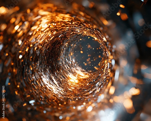 Wallpaper Mural Highdefinition shot of swirling metal shavings in motion, illuminated by focused light, creating a mesmerizing visual display of industrial artistry Torontodigital.ca