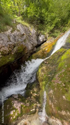 Waterfalls and cascades under the source of the river Soča, Trenta (Triglav National Park, Slovenia) - Wasserfälle und Kaskaden unter der Quelle des Flusses Soča (Triglav-Nationalpark, Slowenien)