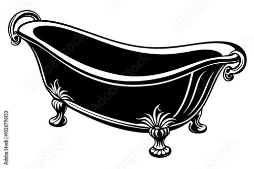 Bathtub vector art and illustration