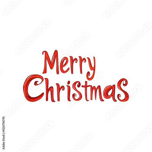 Merry Christmas text Watercolor Clipart
