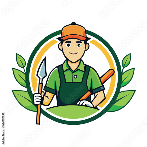  Garden cleanup maintenance  service vector logo design Idea 