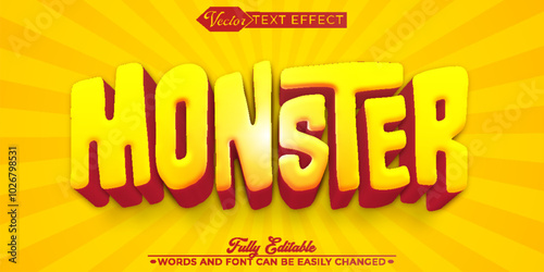 Cartoon Yellow Monster Editable Text Effect Template