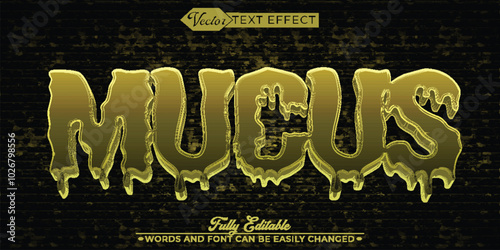 Green Fluid Mucus Vector Editable Text Effect Template