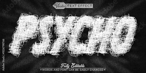 Psycho Vector Editable Text Effect Template