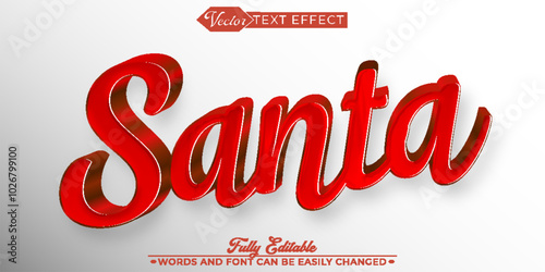 Christmas Santa Vector Editable Text Effect Template