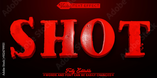 Red Shot Vector Editable Text Effect Template