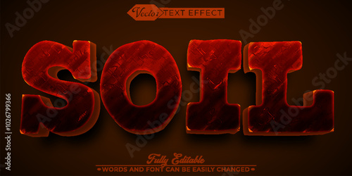 Red Soil Vector Editable Text Effect Template