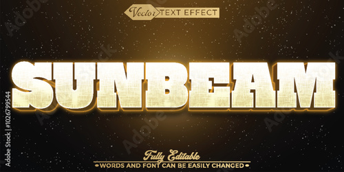 Solar Sunbeam Sunlight Vector Editable Text Effect Template