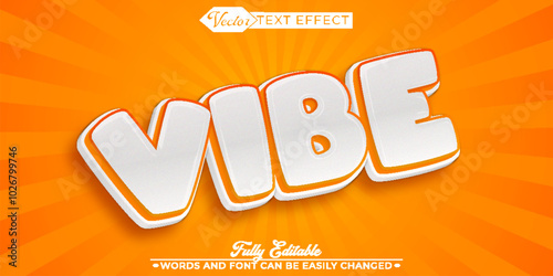 Cartoon Orange Vibe Vector Editable Text Effect Template