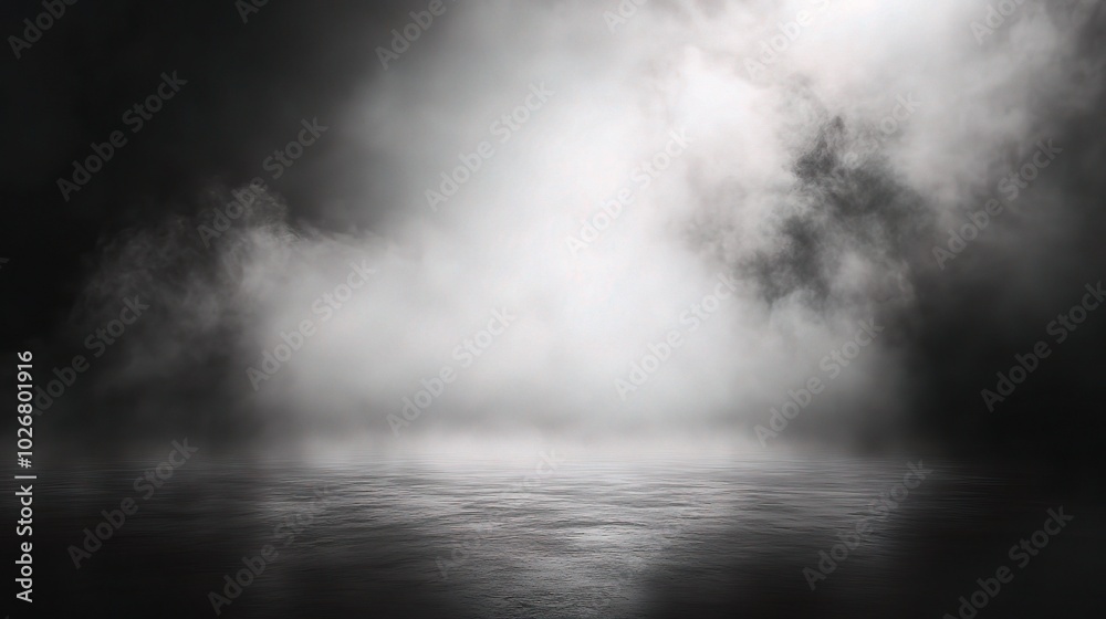 Fototapeta premium Mystical Fog Over Calm Water Surface